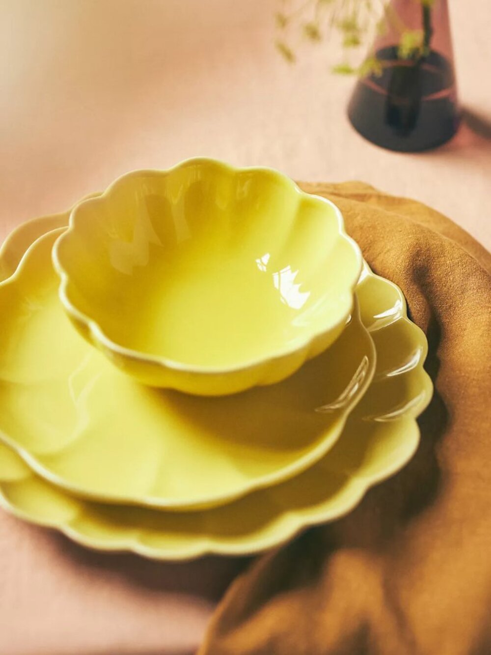 Anthropologie Beatriz Bowls, Yellow, Set of 4 - Picture 2 of 2